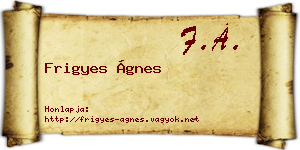 Frigyes Ágnes névjegykártya