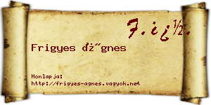 Frigyes Ágnes névjegykártya