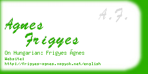 agnes frigyes business card